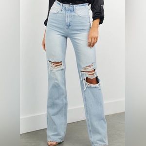 Vervet wide leg jeans. High rise. Light wash